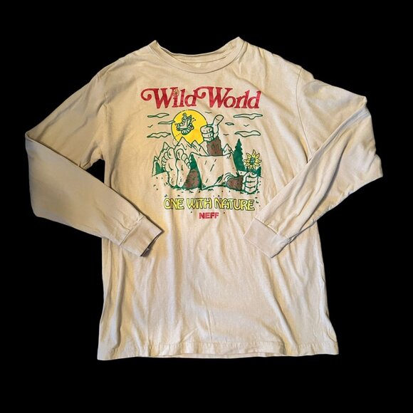 Neff Wild World Graphic Long Sleeve Tee M - Picture 1 of 5